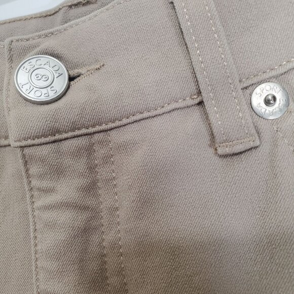 ESCADA SPORT Womens jeans size 38 US 8 'marie' crop Italy tan midrise stretchy - Picture 8 of 11